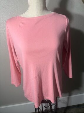 Talbots Light Pink Boatneck Long Sleeve Top